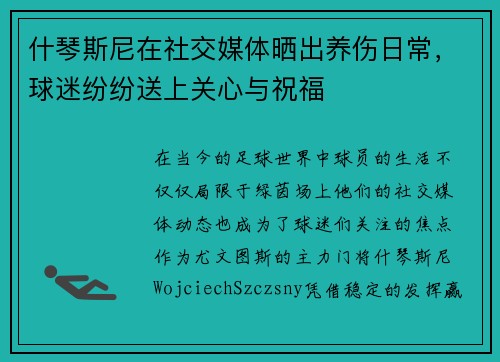 什琴斯尼在社交媒体晒出养伤日常，球迷纷纷送上关心与祝福
