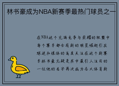 林书豪成为NBA新赛季最热门球员之一